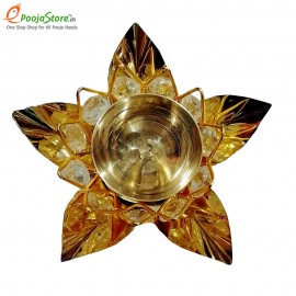 Lotus Crystal Diya with Velvet Box